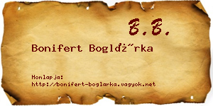 Bonifert Boglárka névjegykártya